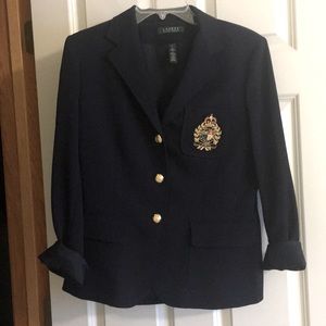 Ralph Lauren navy, crested blazer Vintage